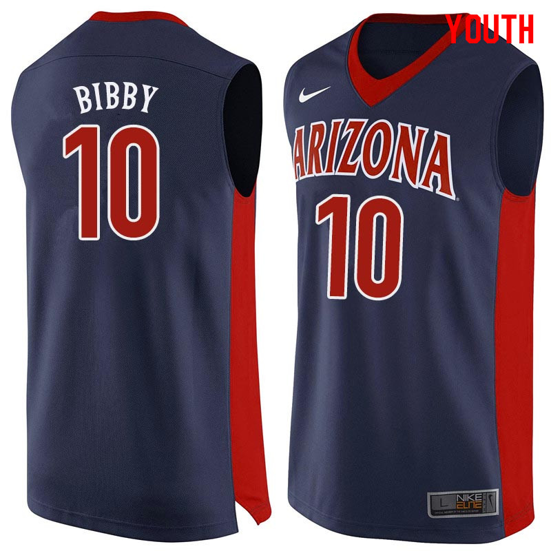 Youth Arizona Wildcats #10 Mike Bibby College Basketball Jerseys Sale-Navy